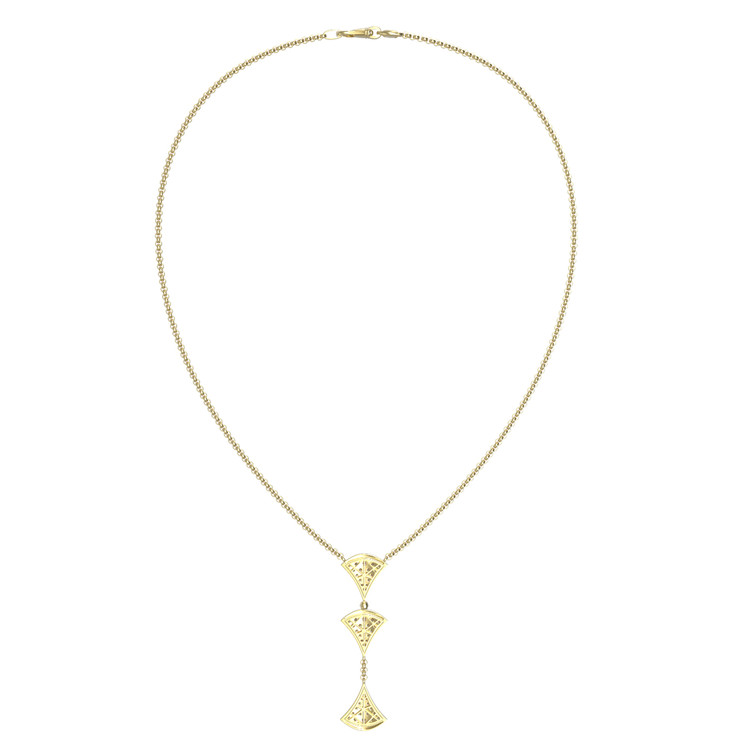 Колье из лимонного золота 585 пробы c бриллиантами