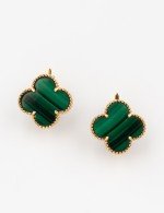 Серьги из золота c малахитом
