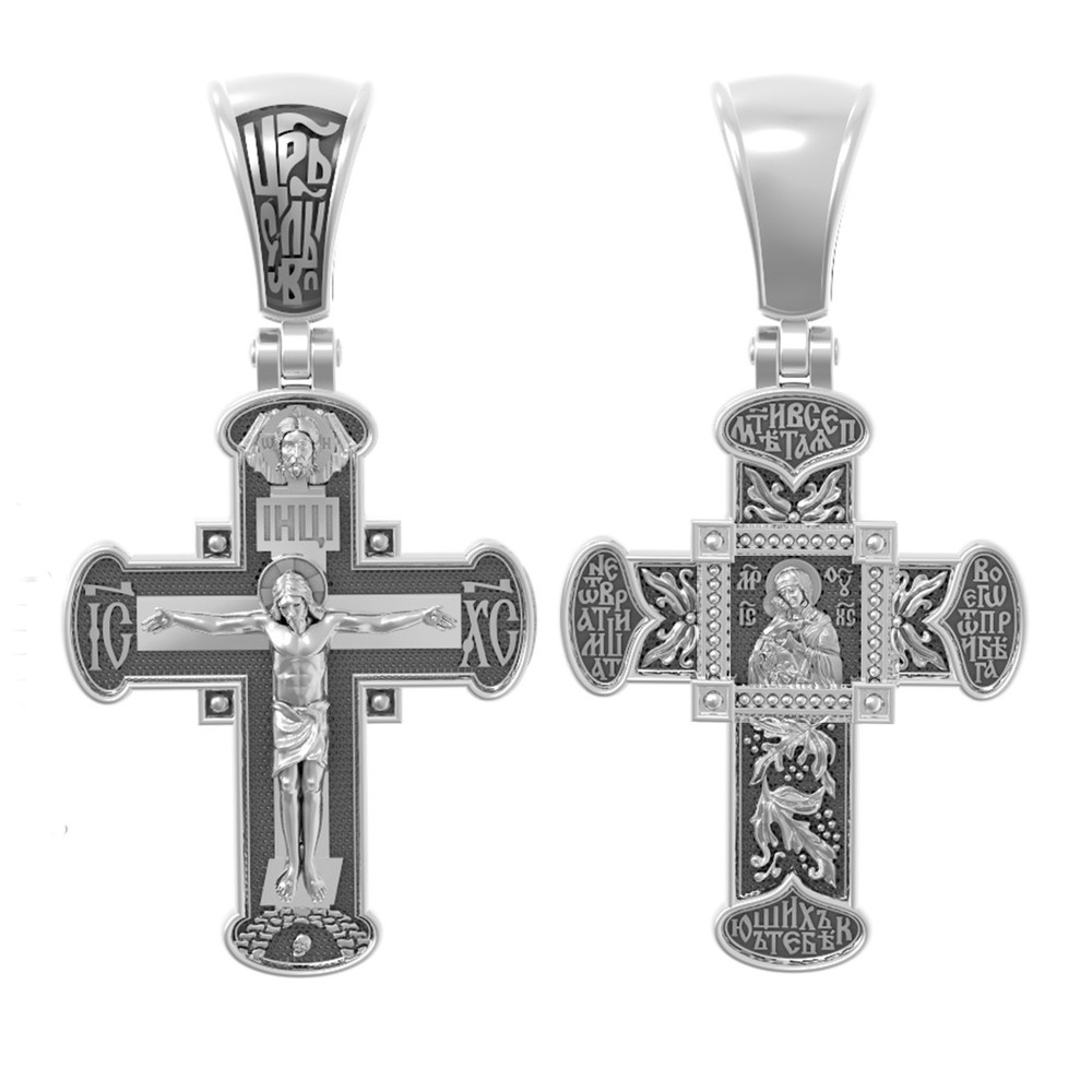 Крест из белого золота 585 пробы