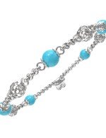 Браслет из белого золота c бирюзой