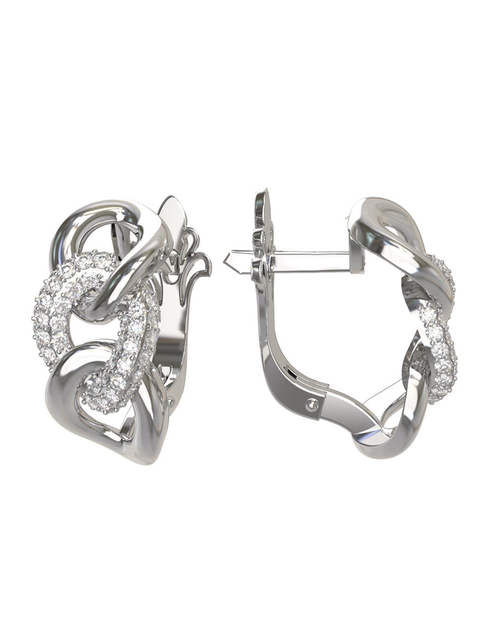 Серьги из белого золота c бриллиантами