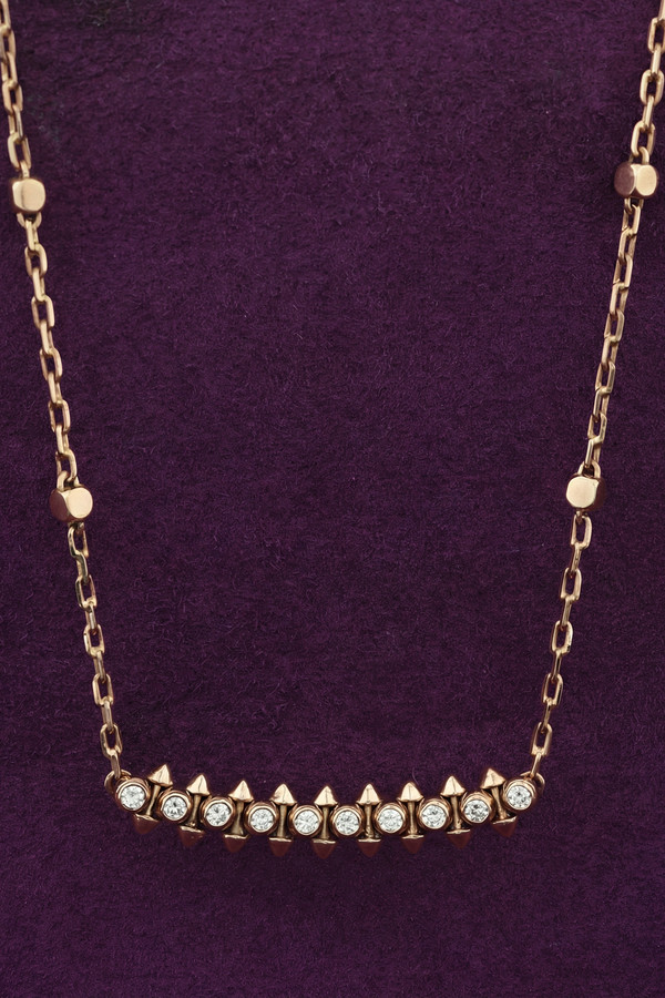 Колье из розового золота 585 пробы c бриллиантами