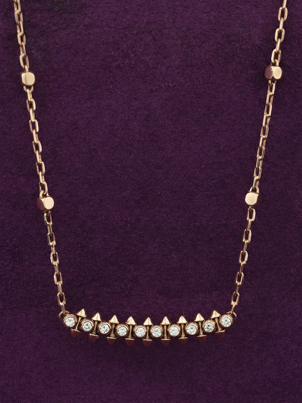 Колье из розового золота 585 пробы c бриллиантами