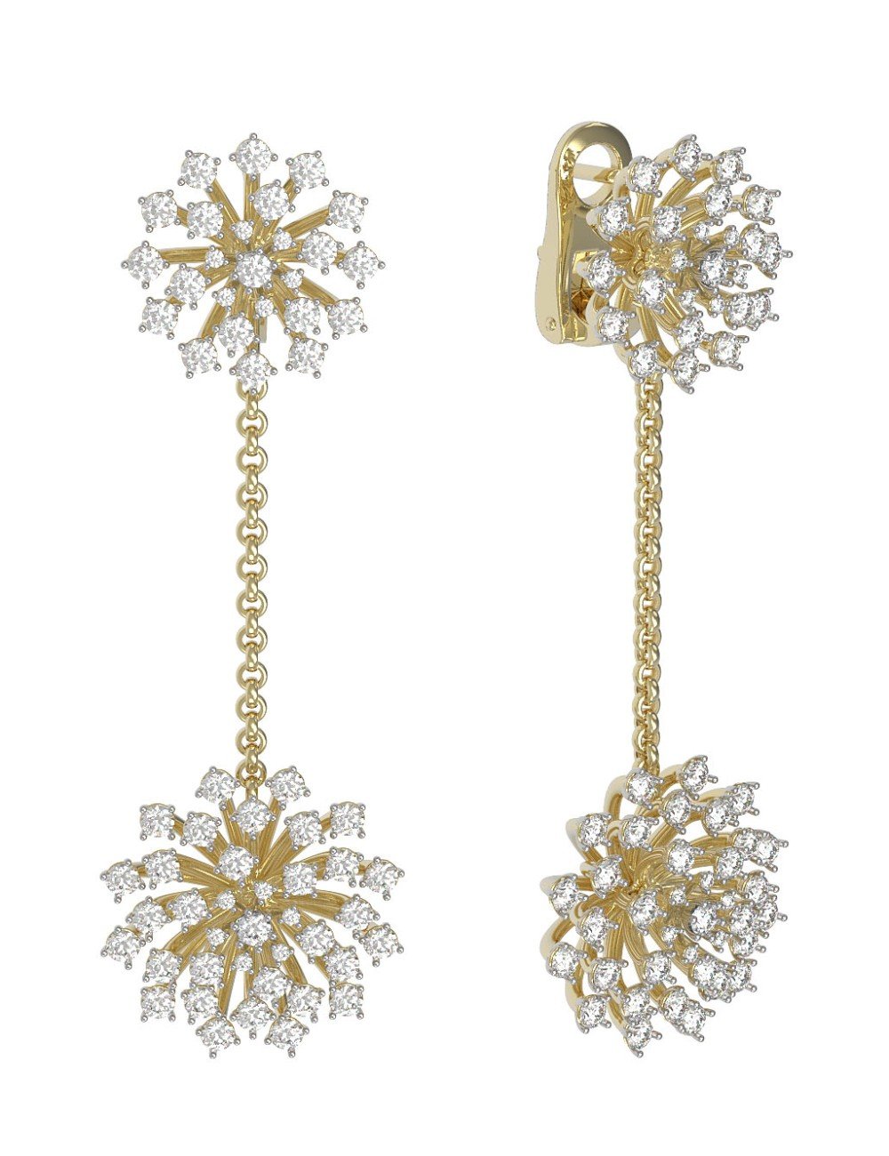 Серьги из лимонного золота c бриллиантами