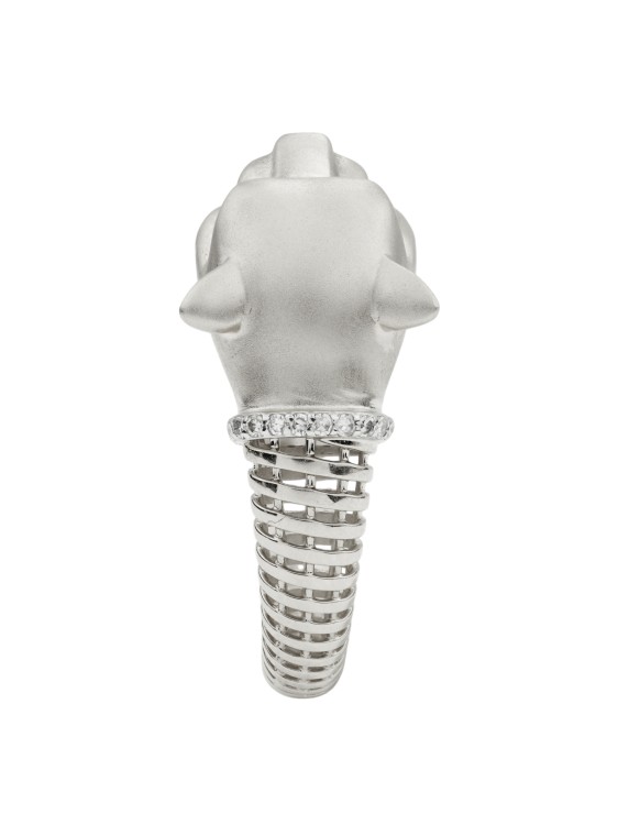 Кольцо из белого золота 585 пробы c бриллиантами