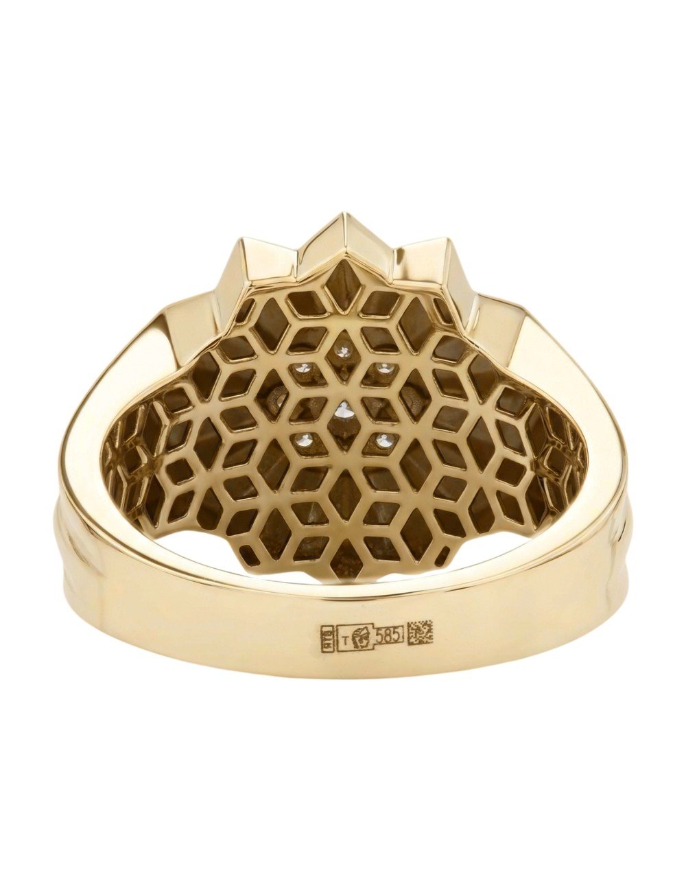 Кольцо из лимонного золота c бриллиантами