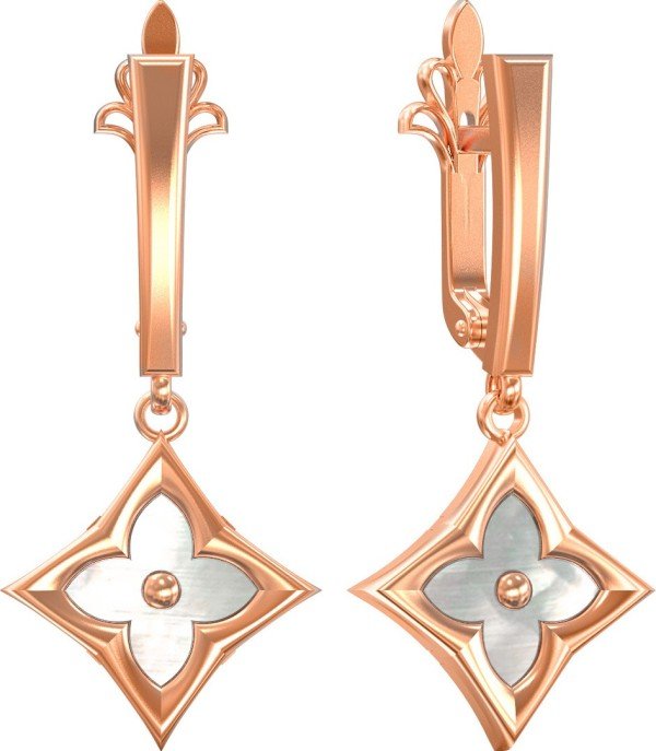 Серьги из золота c перламутром