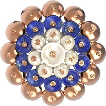 Подвеска из золота c лазуритом и перламутром