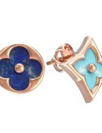 Серьги из золота c бирюзой и лазуритом