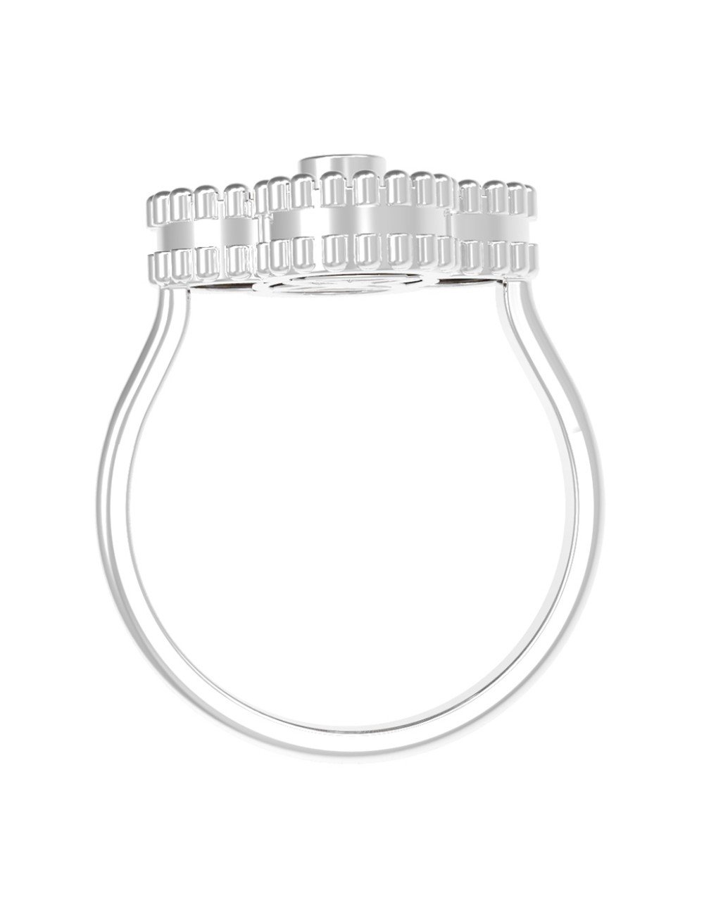 Кольцо из белого золота c бриллиантами и ониксом