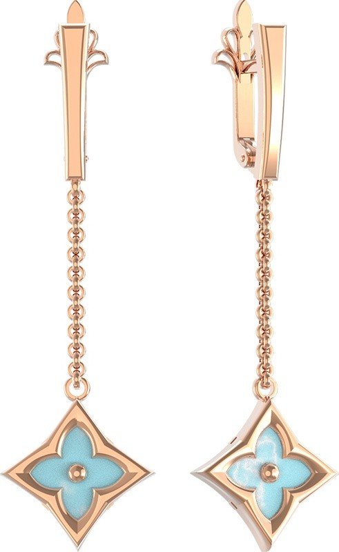 Серьги из золота c бирюзой