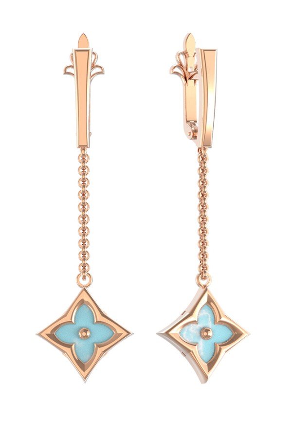 Серьги из золота c бирюзой