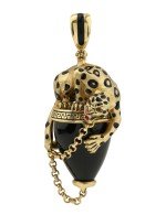 Подвеска из лимонного золота c эмалью и ониксом