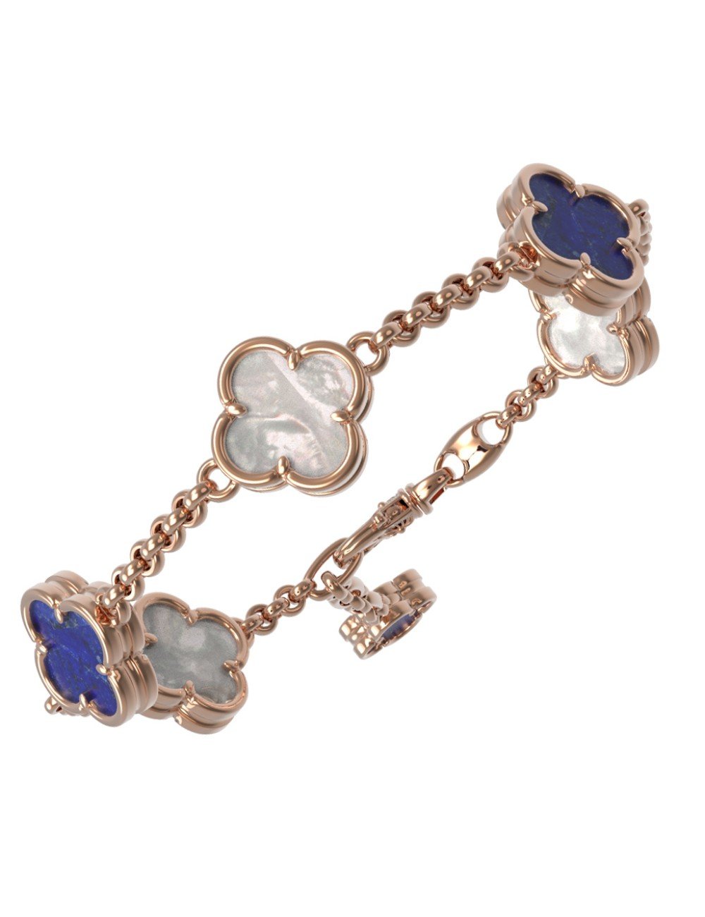 Браслет из золота c лазуритом и перламутром