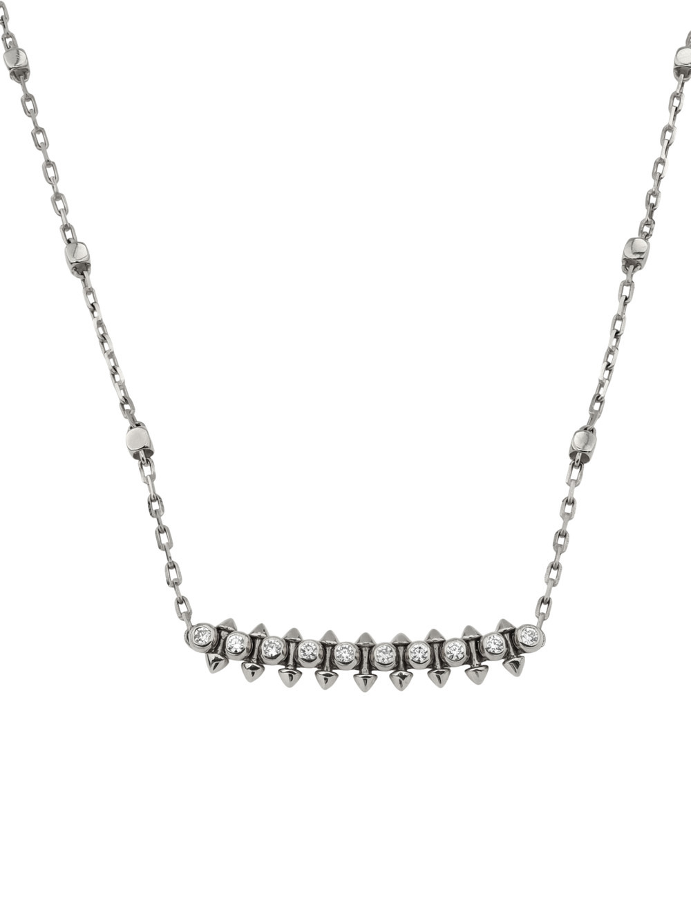 Колье из белого золота 585 пробы c бриллиантами