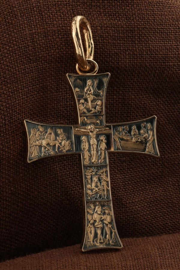 Крест из красного золота 585 пробы