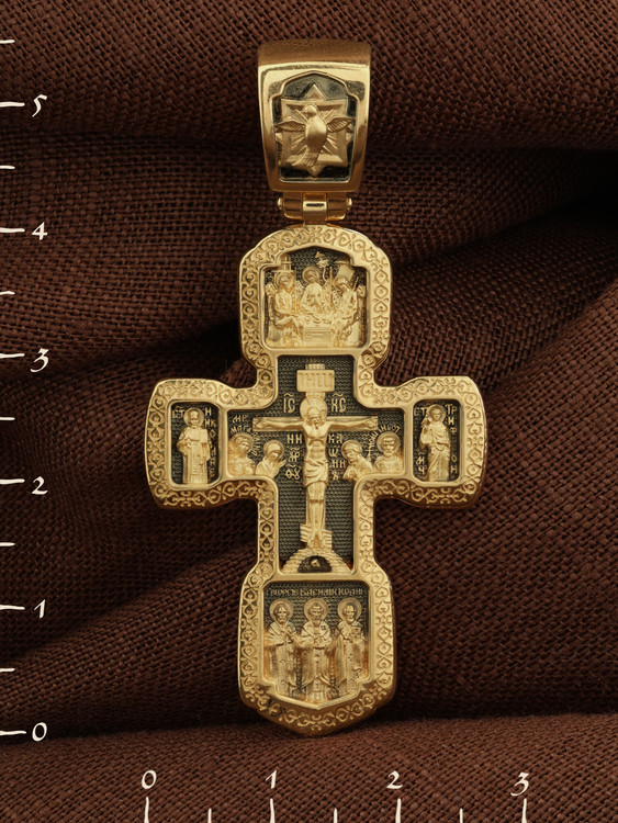 Крест из лимонного золота 585 пробы