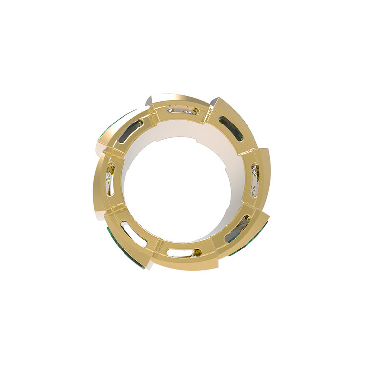 Подвеска из лимонного золота 585 пробы c бриллиантами и малахитом