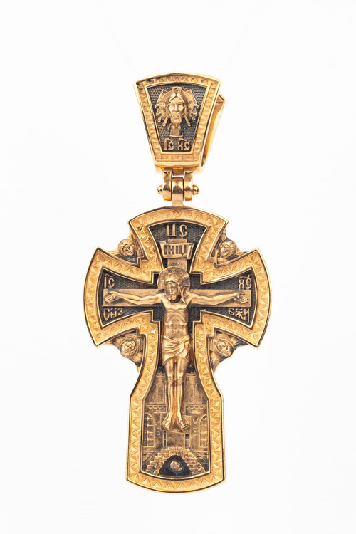 Крест из красного золота 585 пробы