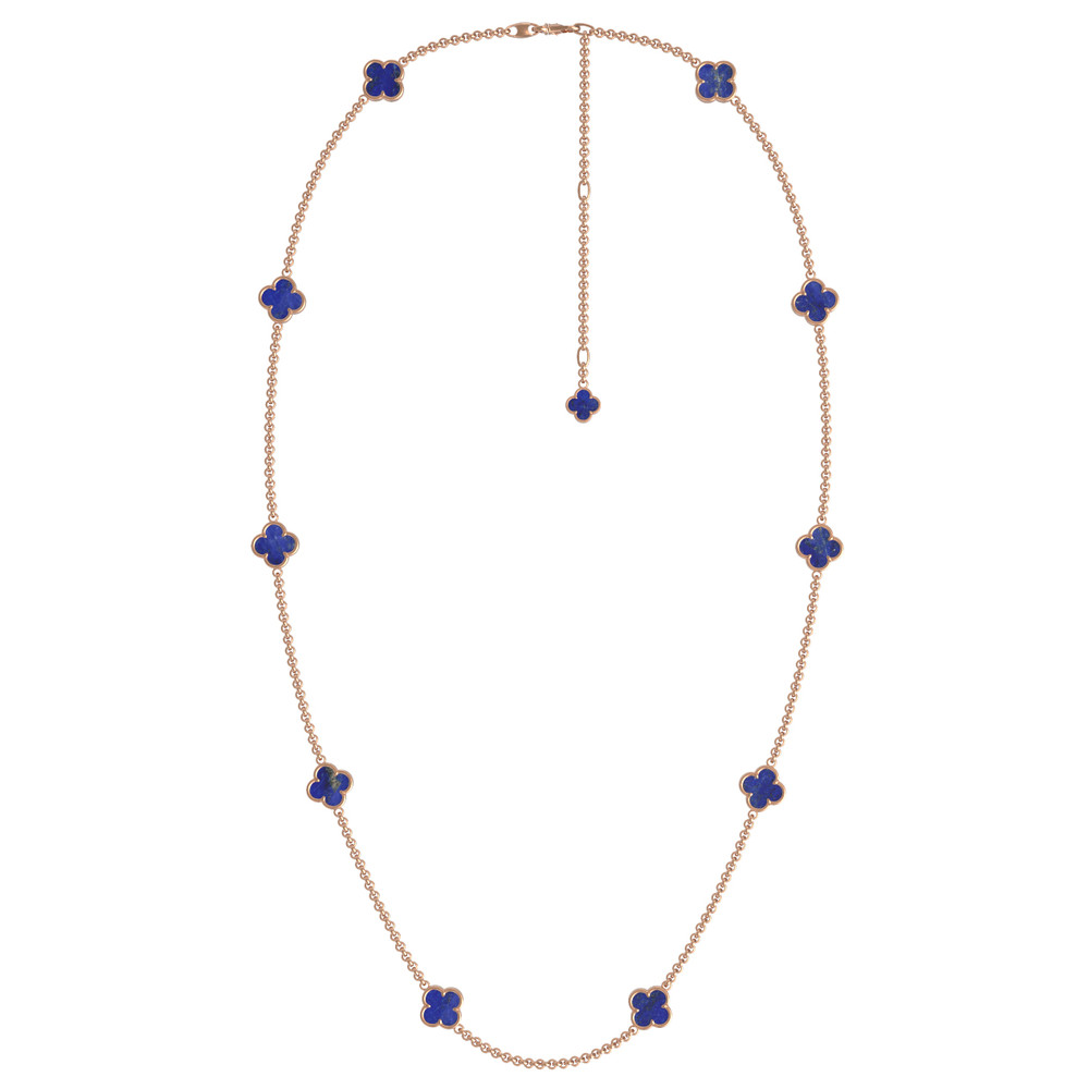 Колье из красного золота 585 пробы c лазуритом