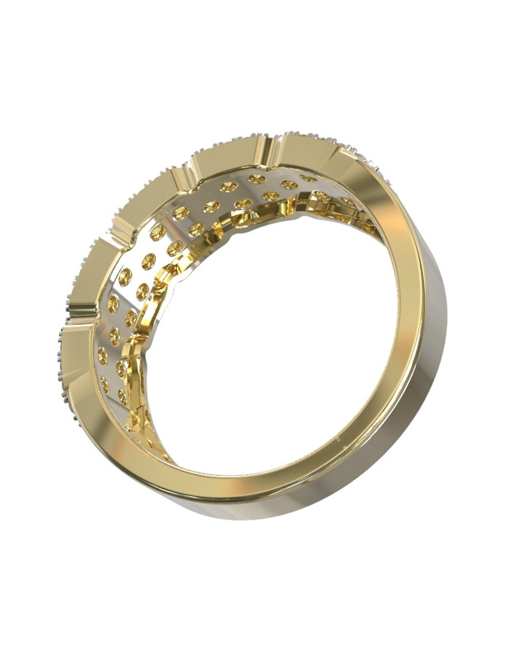 Кольцо из лимонного золота c бриллиантами