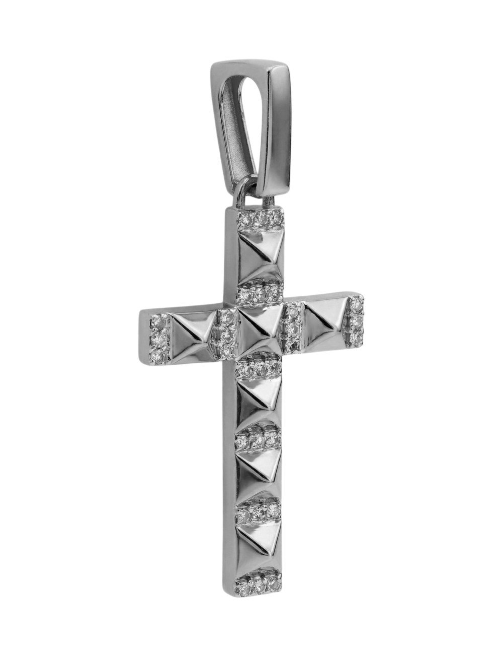 Крест из белого золота c бриллиантами