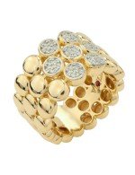 Кольцо из лимонного золота c бриллиантами и рубином