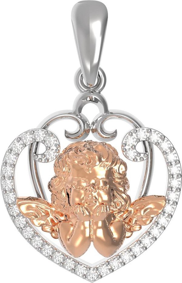 Подвеска из белого золота 585 пробы c бриллиантами