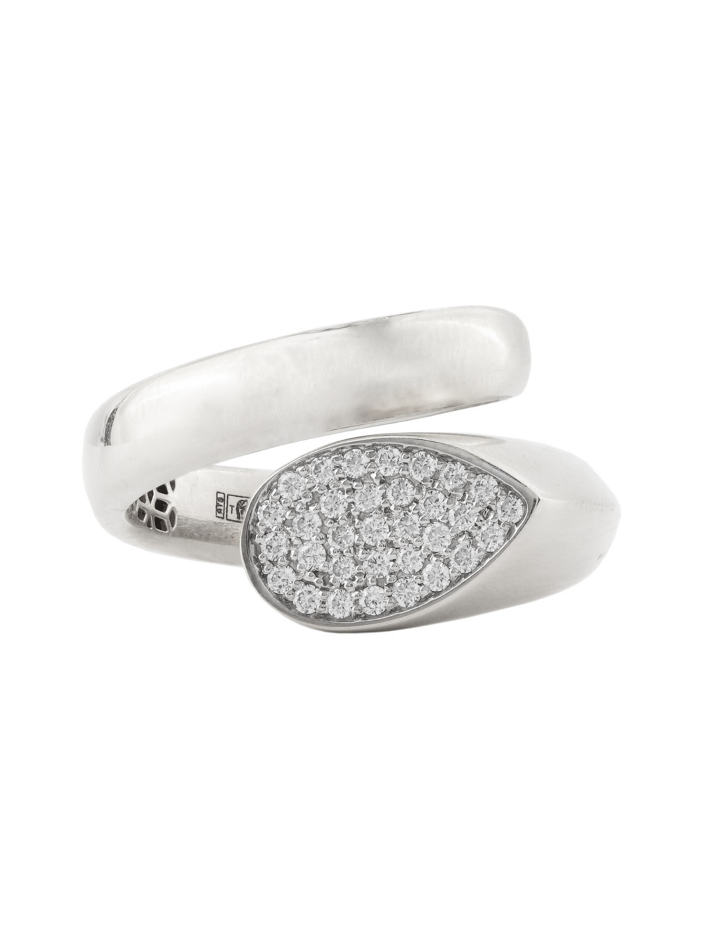 Кольцо из белого золота 585 пробы c бриллиантами