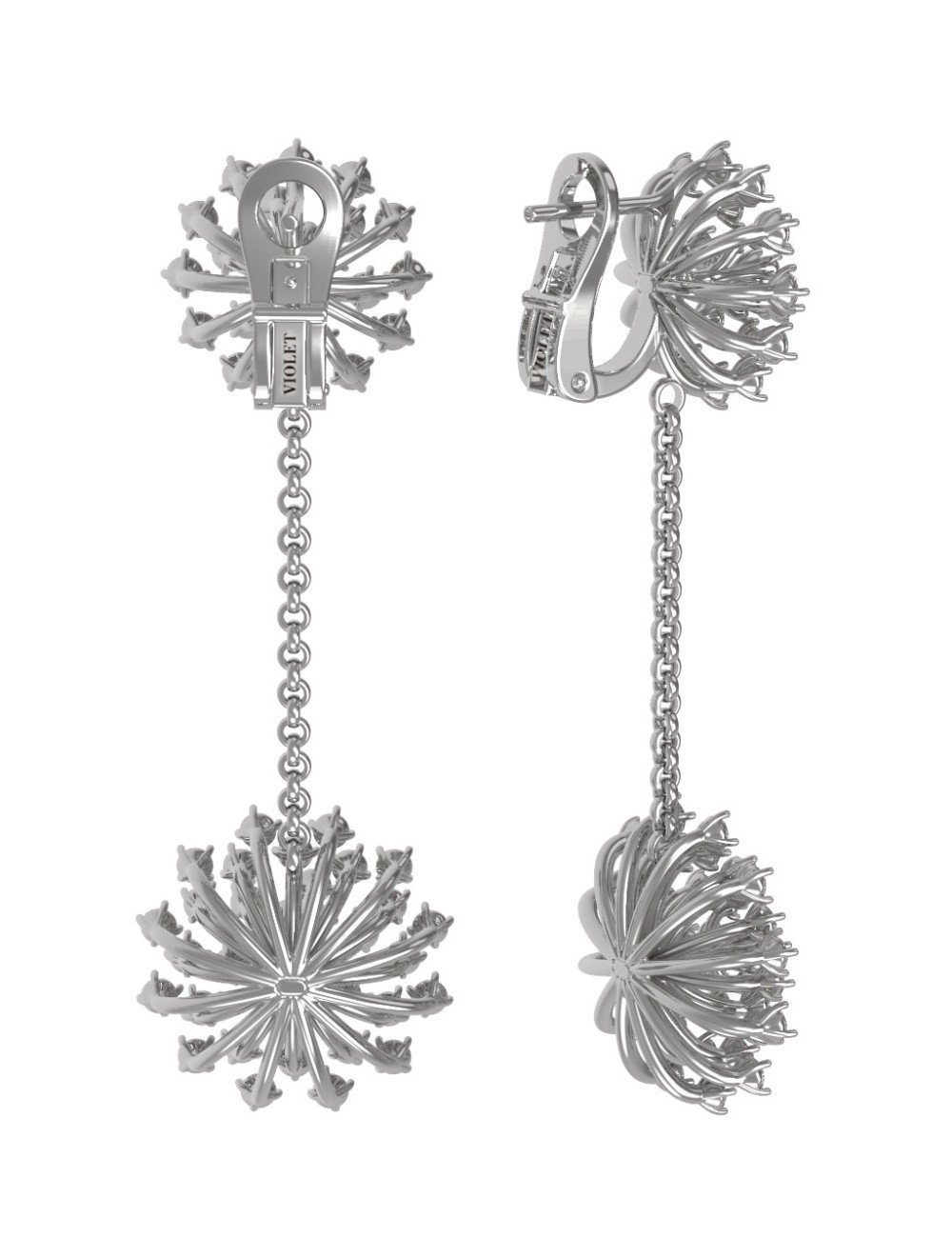 Серьги из белого золота c бриллиантами