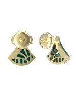 Серьги из лимонного золота c бриллиантами и малахитом