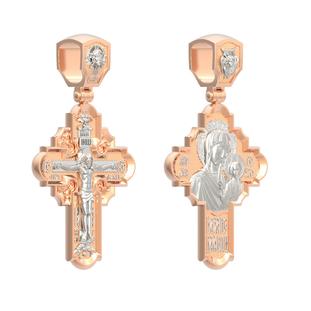 Крест из красного золота 585 пробы