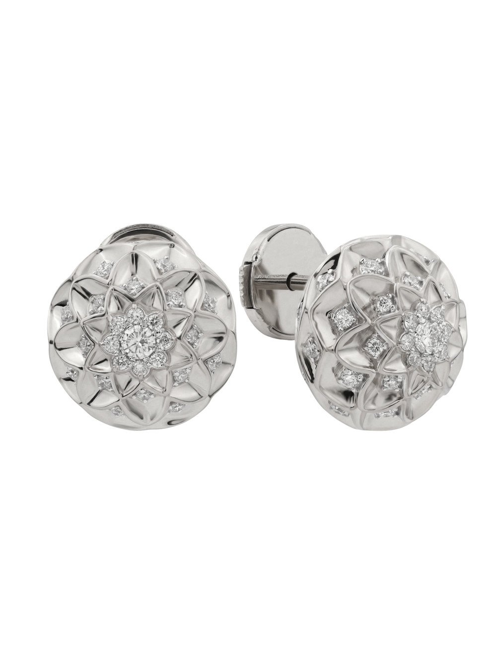 Серьги из белого золота 585 пробы c бриллиантами