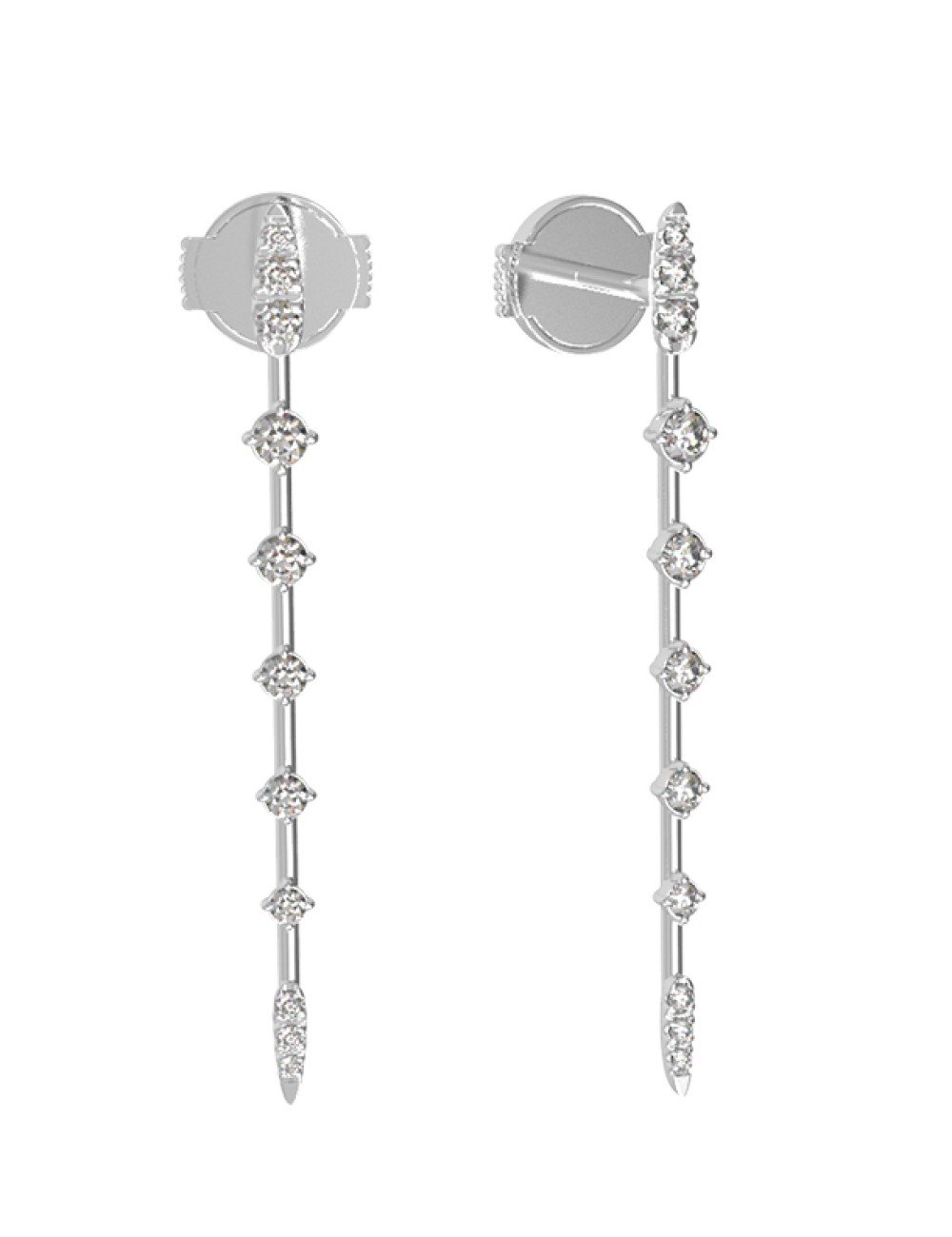 Серьги из белого золота c бриллиантами