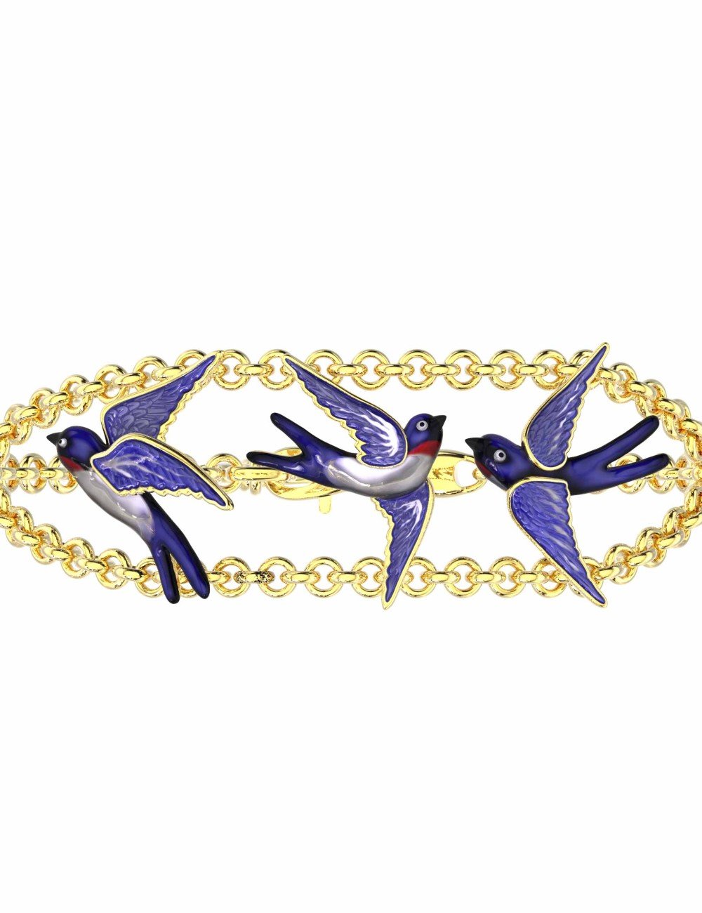 Браслет из лимонного золота c эмалью и топазом London