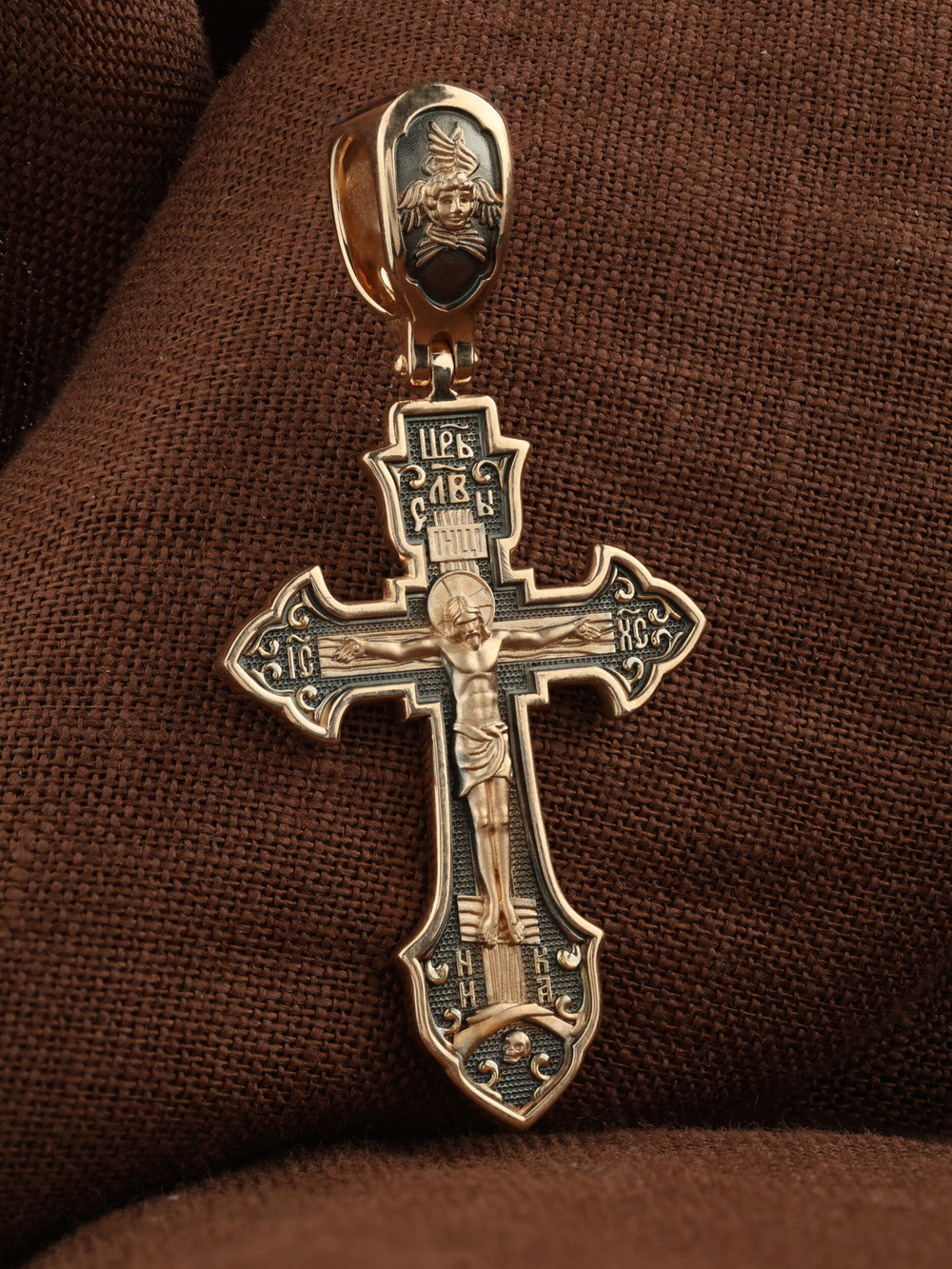 Крест из красного золота 585 пробы