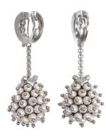 Серьги из белого золота c эмалью и жемчугом