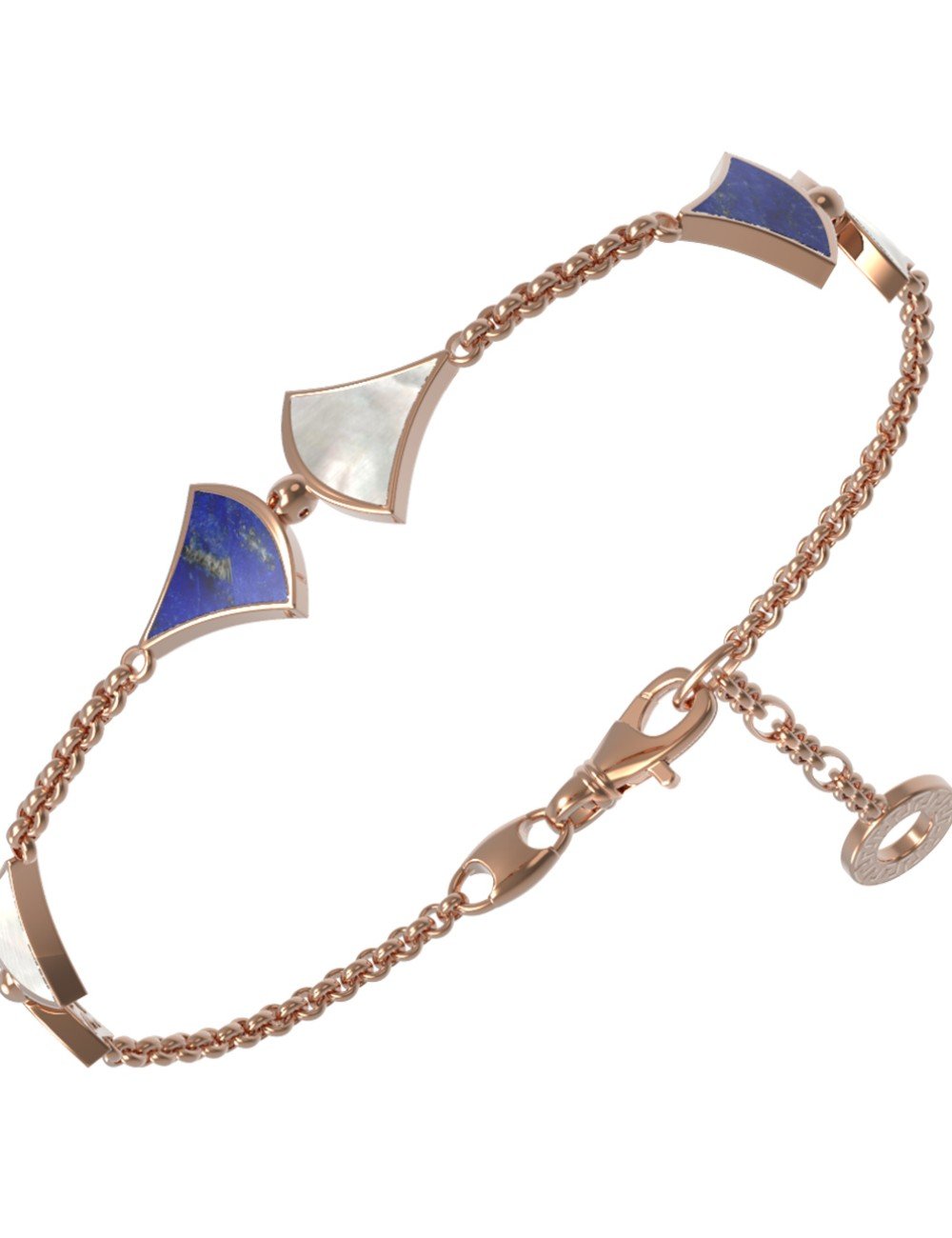 Браслет из золота c лазуритом и перламутром