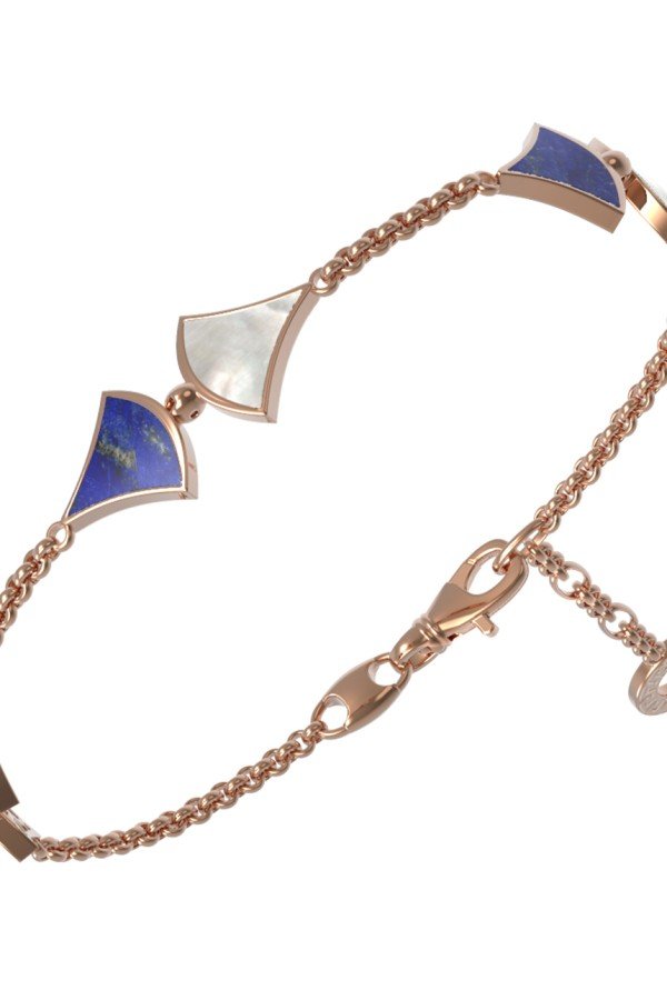 Браслет из золота c лазуритом и перламутром