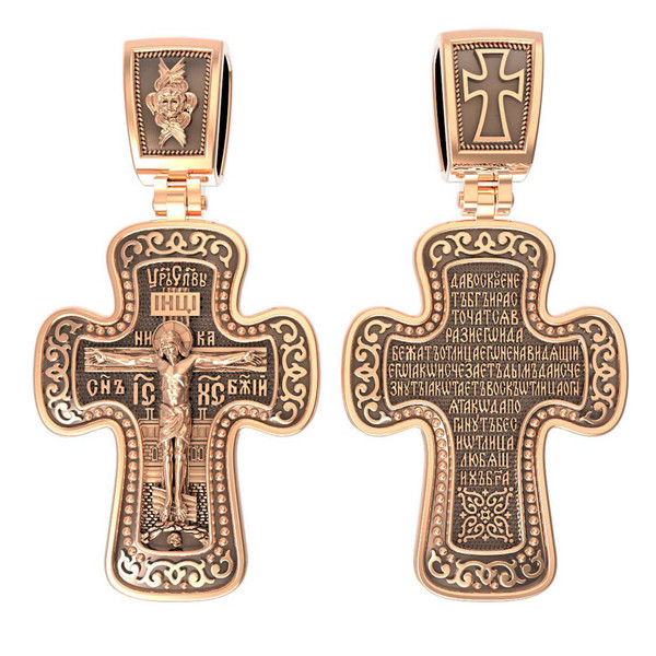 Крест из красного золота 585 пробы