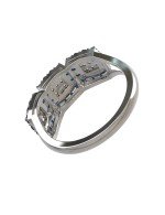 Кольцо из белого золота c бриллиантами и сапфиром