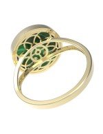 Кольцо из лимонного золота c бриллиантами и малахитом