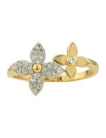 Кольцо из лимонного золота c бриллиантами