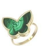 Кольцо из лимонного золота c малахитом