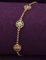 Браслет из золота c бриллиантами, малахитом и перламутром