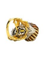 Кольцо из лимонного золота c эмалью