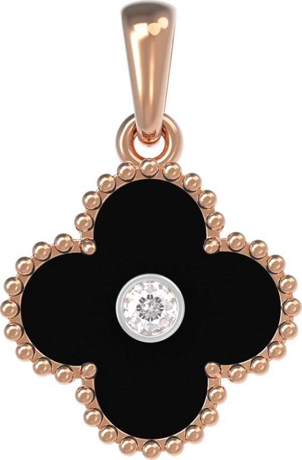 Подвеска из золота c бриллиантами и ониксом