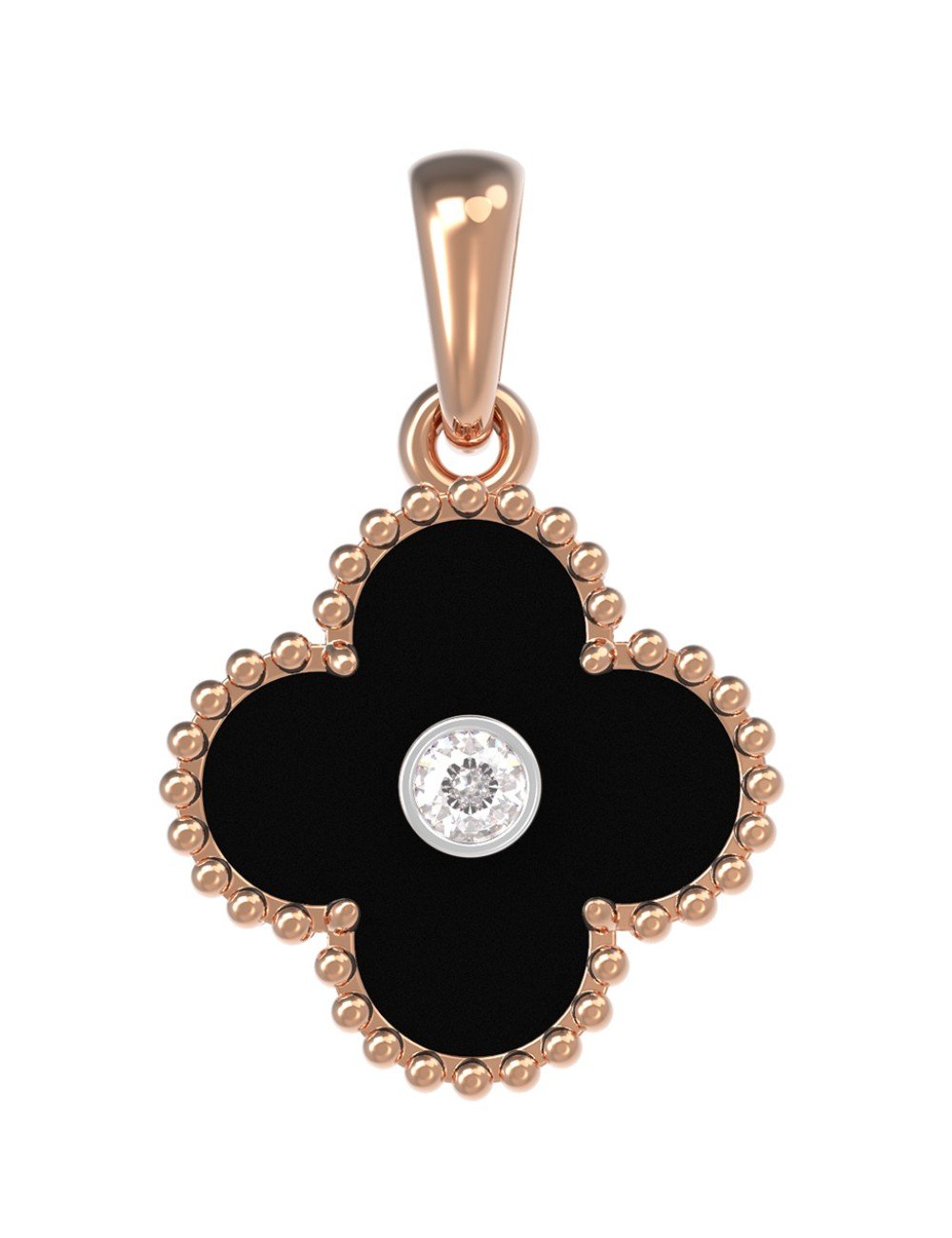 Подвеска из золота c бриллиантами и ониксом