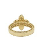 Кольцо из лимонного золота c бриллиантами и перламутром