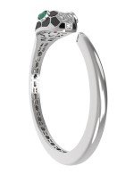 Браслет из белого золота c бриллиантами, рубином, ониксом, малахитом и перламутром